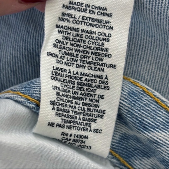 Avec Les Filles High Rise Jeans 27 Slit Hem Straight Leg Distressed - Picture 7 of 8